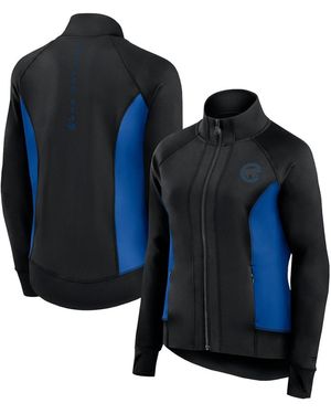Fanatics Chicago Cubs Studio Fitted Full-zip Gym Track Jacket - Blue