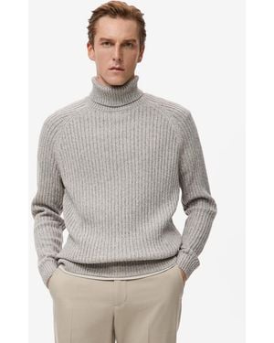 Mango Wool-blend Turtleneck Sweater - Gray
