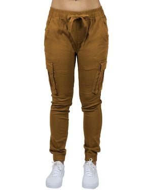 Galaxy By Harvic Loose Fit Cotton Stretch Twill Cargo sweatpants - Natural