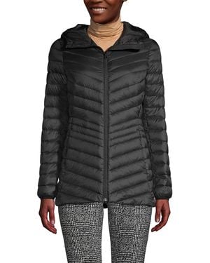 Lands' End Plus Size Ultralight Packable Long Down Jacket - Black