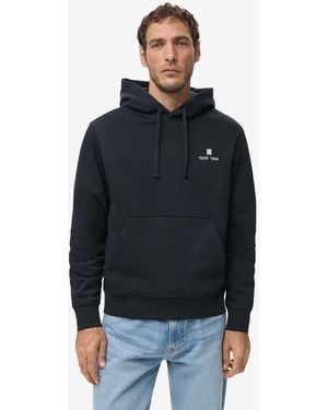 Mango Graphic Hooded Sweatshirt - Black