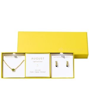 Kendra Scott 2-piece Cubic Zirconia Cailin Pendant Necklace And huggie Earrings Gift Set - Yellow