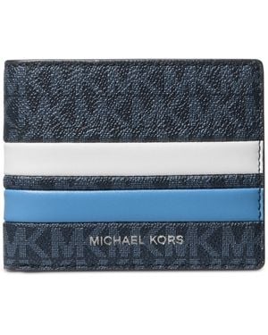 Michael Kors Malone Slim Stripe Logo Wallet - Blue
