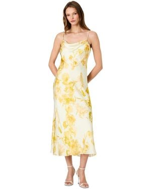 French Connection Printed Cowl Neck Dress - Metallic