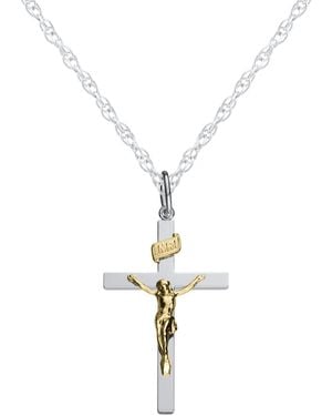 Macy's Two-tone Crucifix Pendant Necklace - Metallic