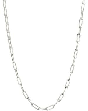 Italian Gold Paperclip Chain 20" Necklace - Metallic