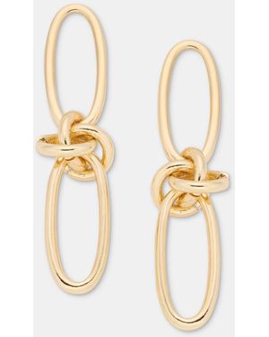 On 34th Knotted Link Linear Drop Earrings - Metallic