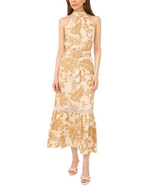 Msk Halter Neck Tiered Maxi Dress - Metallic