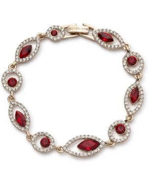 Givenchy Rhodium Glass Stone Silver-tone Flex Bracelet - Pink