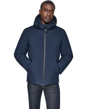 DKNY Midweight Stretch Hooded Puffer Jacket - Blue