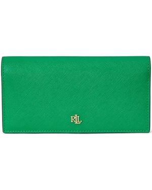 Ralph Lauren Crosshatch Leather Slim Wallet - Green