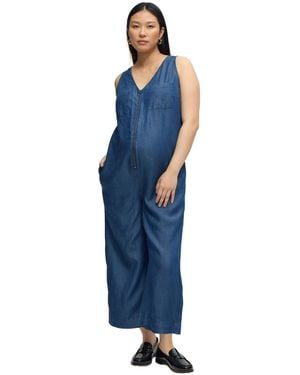 Ingrid & Isabel Ingrid + Isabel Ingrid + Isabel Wide Leg Chambray Nursing Jumpsuit - Blue