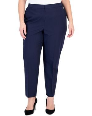 Tahari Plus Size Classic Pant Straight-leg Mid-rise Pants - Blue