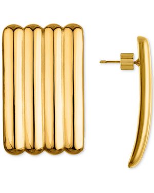 OMA THE LABEL 18k Gold-plated Ribbed Drop Earrings - Metallic