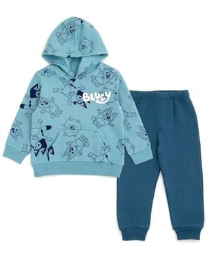 Bluey Toddler Boys Fleece Pullover Hoodie And Pants Outfit Set - Blue