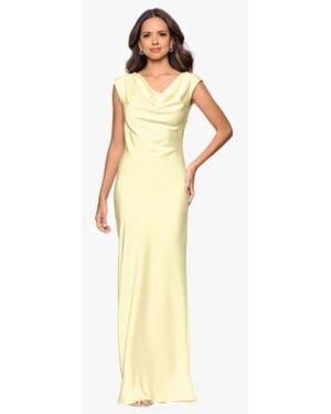 Betsy & Adam Betsy Adam Cowl Neck Ball Gown - White