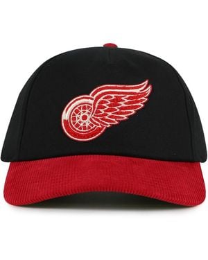 American Needle Black/red Detroit Red Wings Burnett Adjustable Hat
