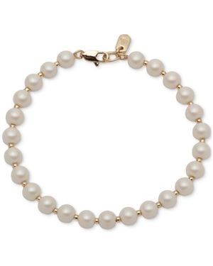 Ralph Lauren Gold-tone Imitation Pearl Flex Bracelet - Metallic