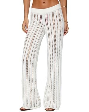 Edikted Echo Ladder Knit Pants - Natural