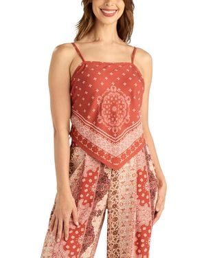 Bcx Printed Square-neck Cami Top - Red