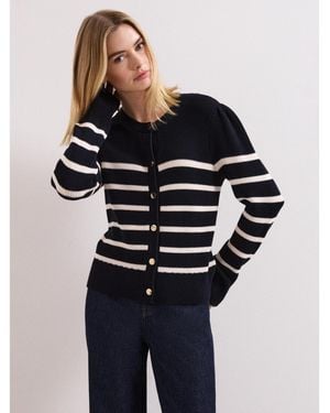 Phase Eight Grace Button-front Round Neck Cardigan - Blue