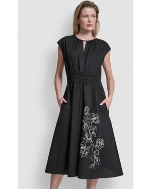slim fit dress slacks DKNY Black Buckle Hooded Dress  Ladida