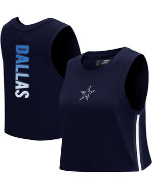 Pro Standard Dallas Cowboys Ombre Wordmark Classic Cropped Tank Top - Blue