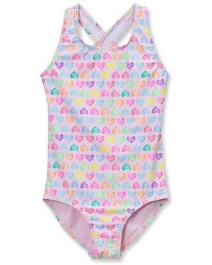 Lands' End Little And Big Girls Chlorine Resistant One Piece Swimsuit - White