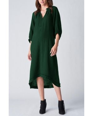 ocean + main Ocean+main Ocean+main Gauze Dress - Green