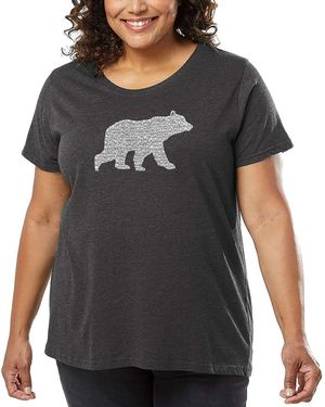LA Pop Art Plus Size Mama Bear Word Art T-shirt - Gray