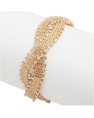 SOH Plated Contemporary Mesh Bracelet - White