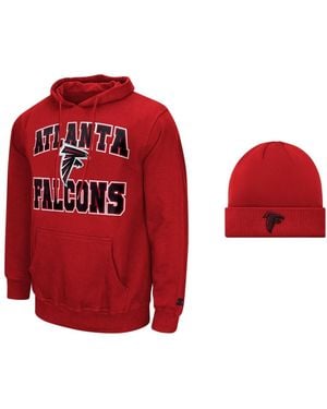 Starter Atlanta Falcons Hoodie And Cuffed Knit Hat Combo Pack - Red