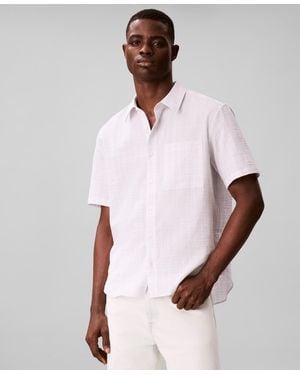 Calvin Klein Short-sleeve Crinkle Poplin Shirt - White