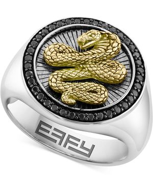 Effy Effy Black Spinel Cobra Round Disc Ring (3/8 Ct. T.w - Metallic