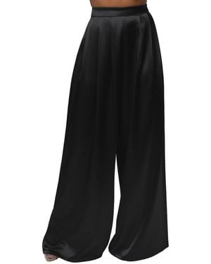 JLUXLABEL Satin Bliss Pleated Pant - Black
