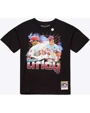 Mitchell & Ness Big & Tall Philadelphia Phillies Legendary Collage Crewneck Classic-fit T-shirt - Black