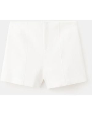 Mango Fitted Solid Shorts - White