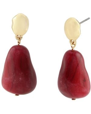 Robert Lee Morris Jasper Stone Drop Earrings - Red