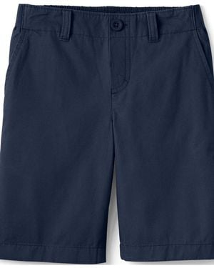 Lands' End Girls School Uniform Elastic Waist Pull On Shorts - Blue