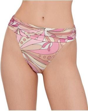 Steve Madden High-leg Ruched Band Swim Bottoms - Pink