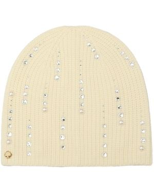 Kate Spade Drip Embellished Knit Beanie - Natural