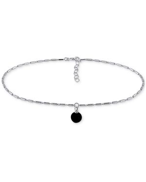 Giani Bernini Onyx Dangle Cylinder Link Ankle Bracelet - White