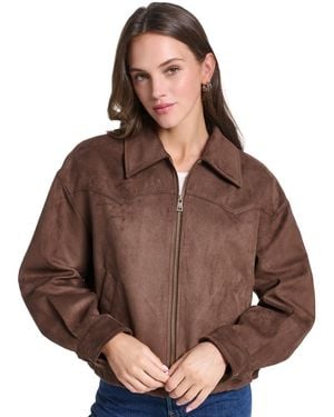 Levi's Western Yoke Bubble Hem Collared Jacket - Blue