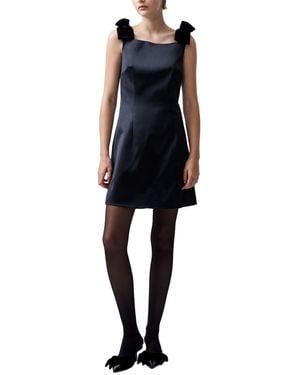 French Connection Carey Velvet-strap Satin Minidress - Blue