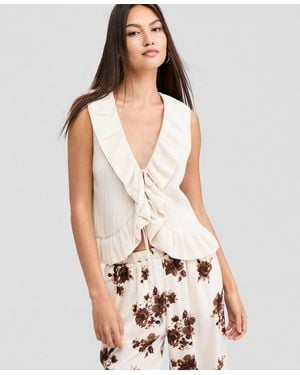 And Now This Ruffled Tie-front Top - Multicolor