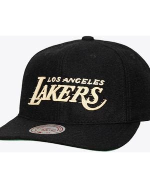 Mitchell & Ness Los Angeles Lakers Hardwood Classics Retro Roots Adjustable Hat - Black