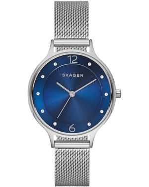 Skagen Women's Anita Stainless Steel Mesh Bracelet Watch 30mm Skw2307 - Blue