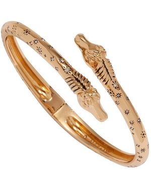 ALEX AND ANI Horse Hinged Cuff Clear Crystal -tone And Silver-tone Bracelet - White
