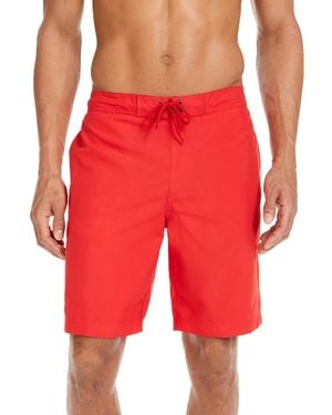 Club Room Solid Quick-dry 9" E-board Shorts - Red