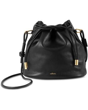 Esterah Leather Convertible Small Crossbody Handbag - Black